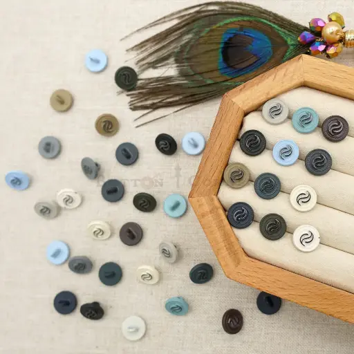 Powder Coated Vintage Design Shirt Button