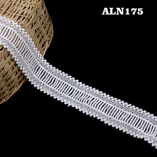[ALN175-WHITE] Double Side Border Shuttle Lace