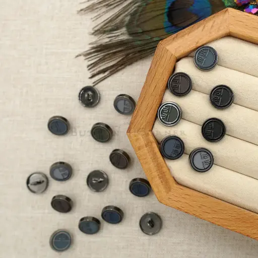 Gun Black Plated Distinct Symbol Shirt Button