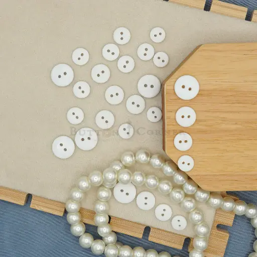 Matt Finish Flat 2 Hole Polyester Button