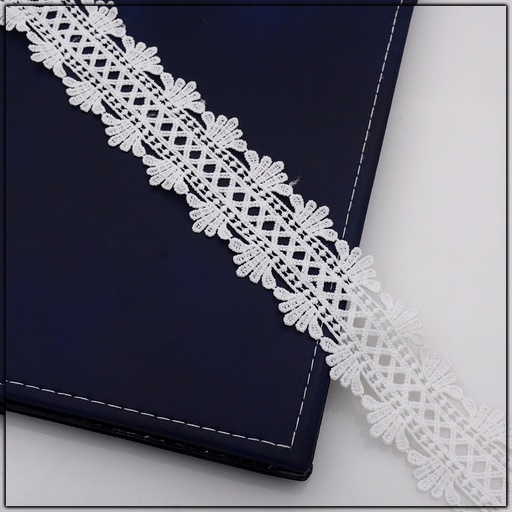 [ALN257-WHITE] Double Side Border Shuttle Lace