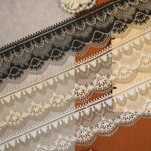 Shuttle Zari Net Lace