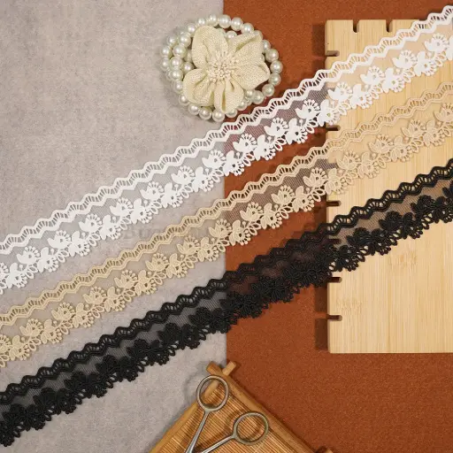 One Side Border Shuttle Net Lace