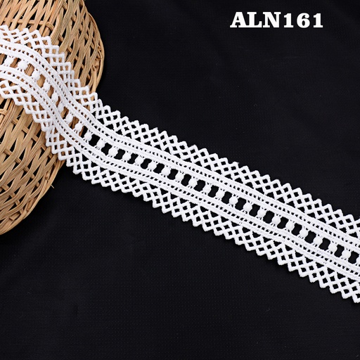 [ALN161-WHITE] Double Side Border Shuttle Lace