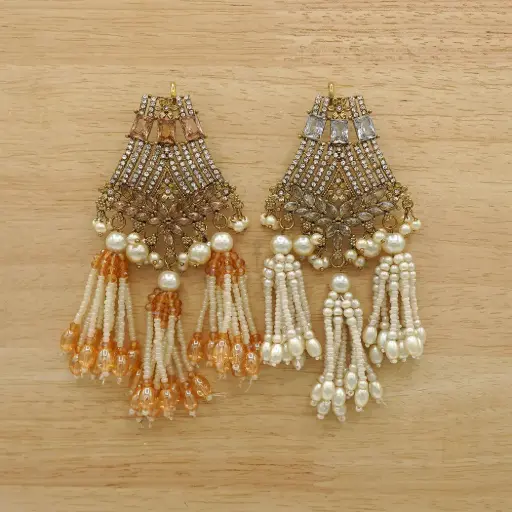 Gold Plated Fancy Kundan Tassel
