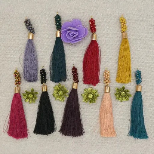 Embroidery Thread Crystals Tassel