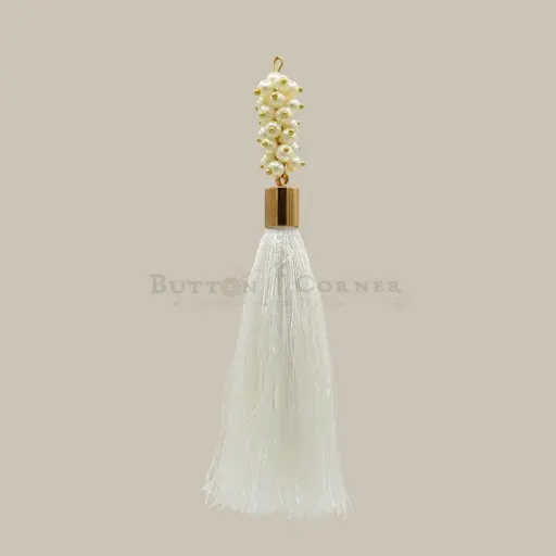 [TSL374 PEARLY WHT] Embroidery Thread Pearl Tassel