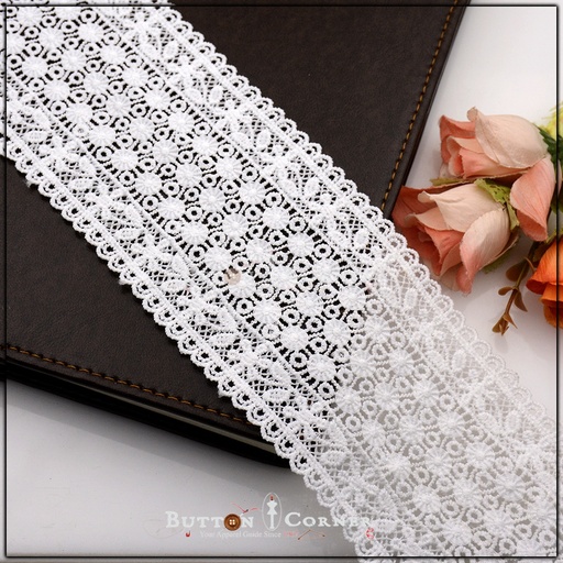 [ALN226-WHITE] Double Side Border Shuttle Lace