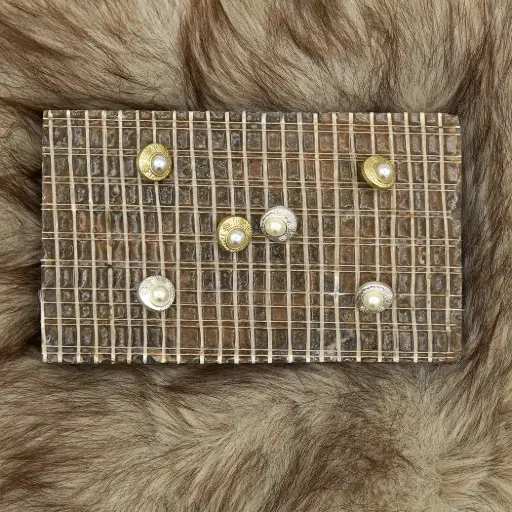 Decorative Rim Round Shape Metal Pearl Button