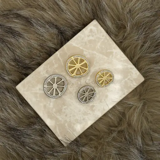 Diamond Decorative Rim Hollow Shank Button