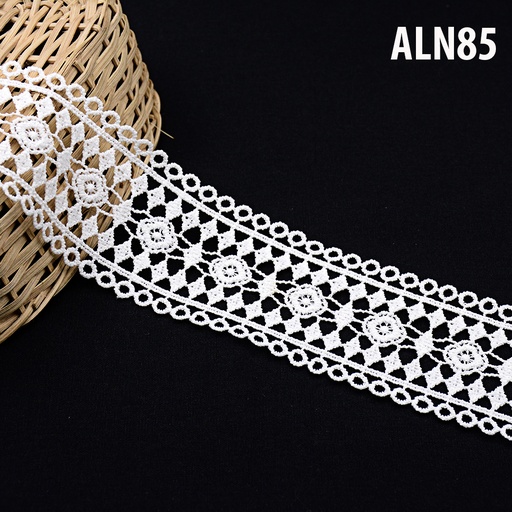 [ALN85 WHITE] Double Side Border Shuttle Lace