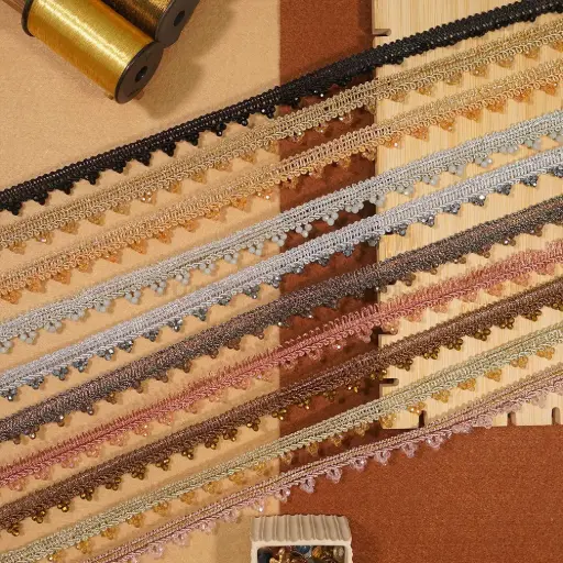 Metallic Yarn, Crystals, Fancy Lace