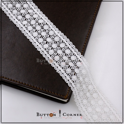 [ALN272-WHITE] Double Side Border Shuttle Lace