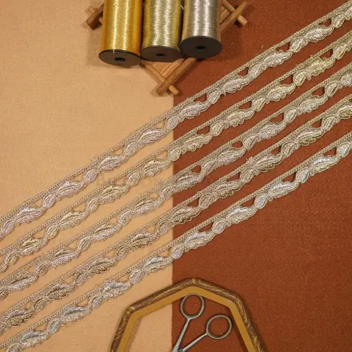 Fancy Metallic Yarn Net Lace