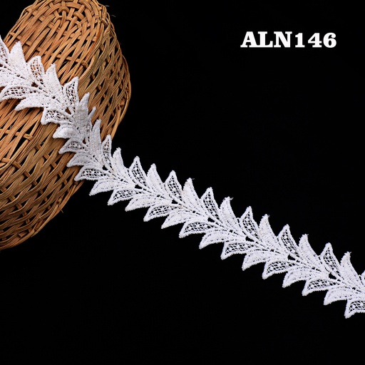 [ALN146-WHITE] Double Side Border Shuttle Lace