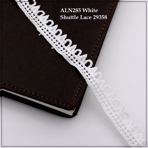 [ALN285-WHITE] One Side Border Shuttle Lace
