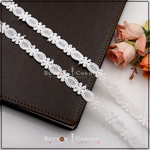 [ALN232-WHITE] Double Side Border Shuttle Lace