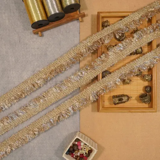 [KTL19 GOLD SILVER] Cotton Lurex Hanging Lace