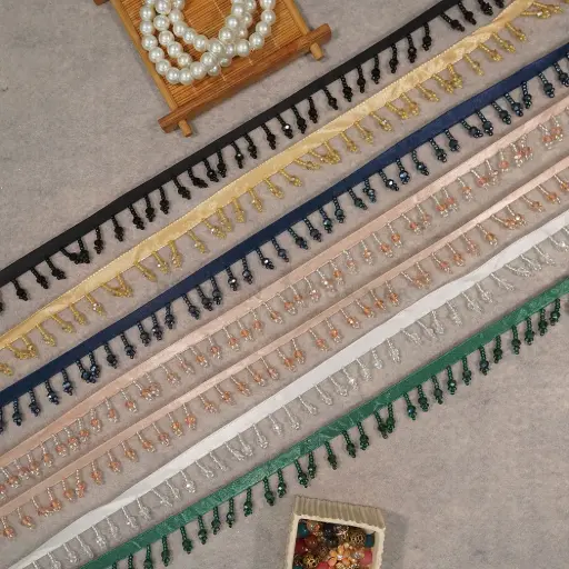 Fancy Crystals, Glass Beads, Hanging Lace