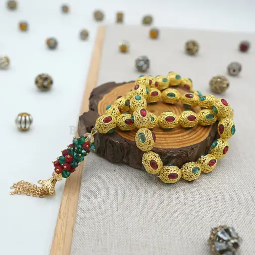 [MT06] 33 Spacer Beads Mini Cute Oval Shape Tasbih