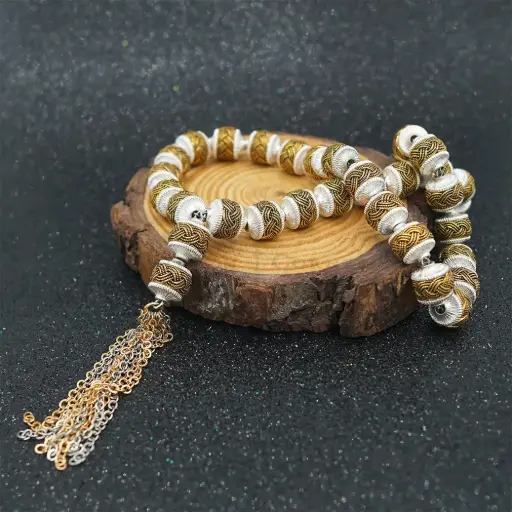 [MT08] 33 Braided Strap Spacer Beads Prayer Tasbih