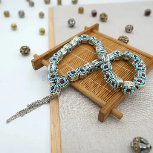 [MT10] 33 Tibetan Beads Mini Cute Square Tasbih