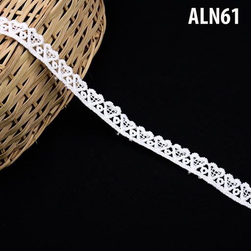 [ALN61-WHITE] One Side Border Shuttle Lace