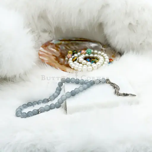 [MT25] 8mm Grey Stone Cute Mini Prayer Tasbih