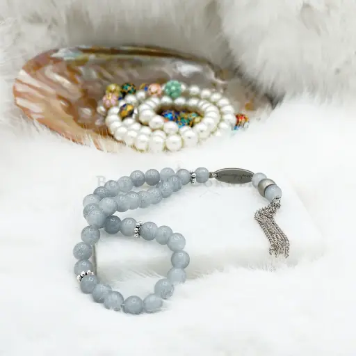 [MT26] 8mm Grey Stone Cute Mini Prayer Tasbih