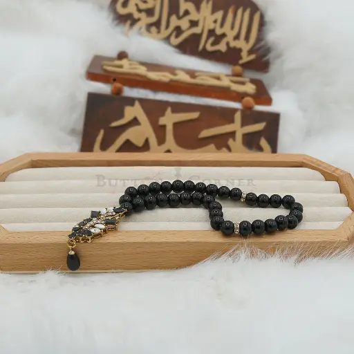 [MT35] 8mm Black Stone Elegant Tasbih For Muslim Prayer