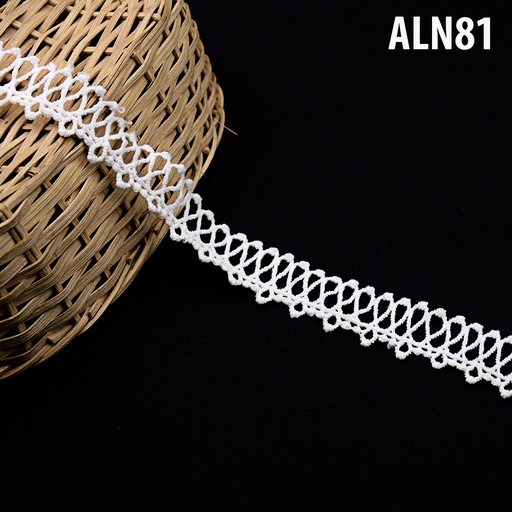 [ALN81-WHITE] One Side Border Shuttle Lace