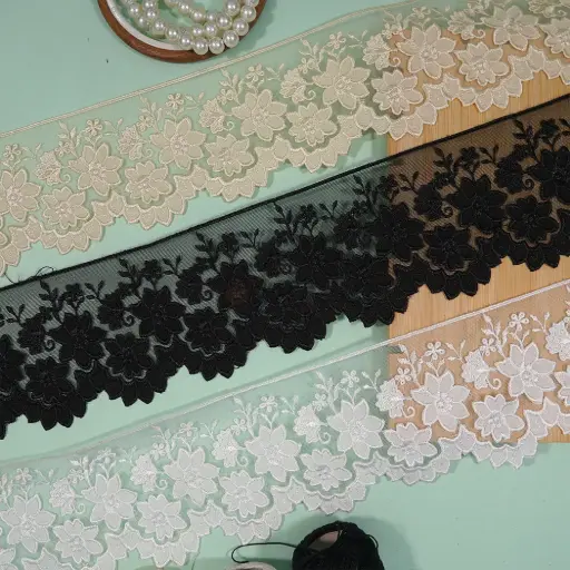 One Side Border Shuttle, Net Lace