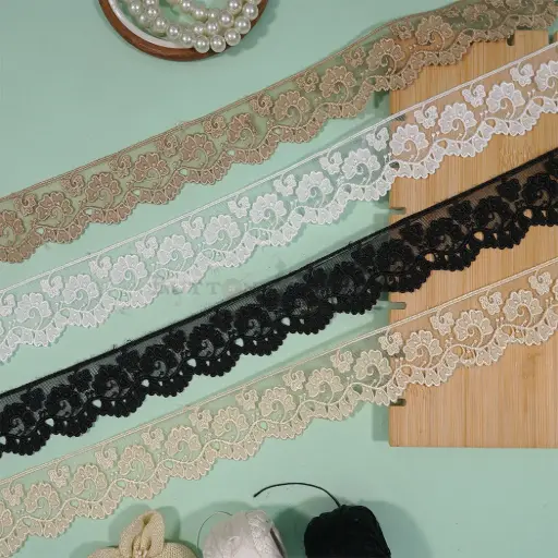 One Side Border Shuttle, Net Lace