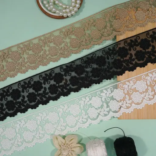 One Side Border Shuttle, Net Lace