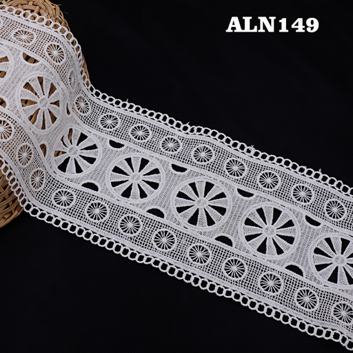 [ALN149-WHITE] Double Side Border Shuttle Lace