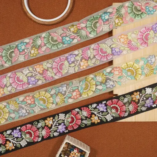 Embroidery Thread Sequence Net Lace