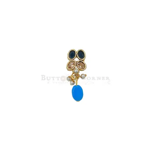 [FA571] Gold Base Crystal Metal Button