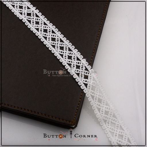 [ALN242-WHITE] Double Side Border Shuttle Lace