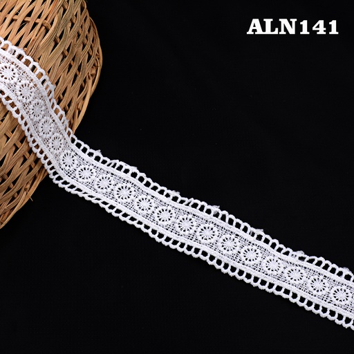 [ALN141-WHITE] Double Side Border Shuttle Lace