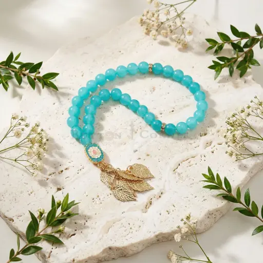 [MT65] 33 Aqua Beads Elegant Islamic Prayer Tasbih