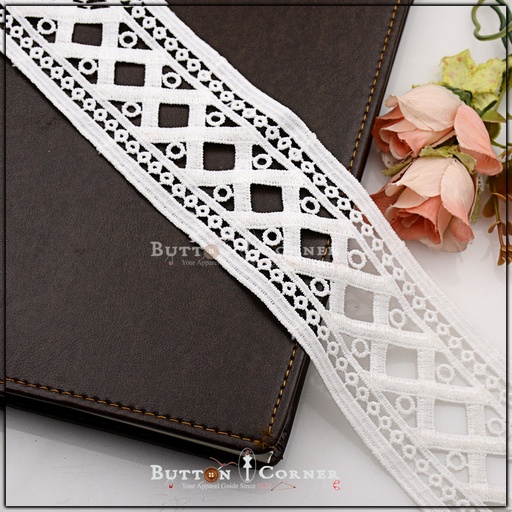 [ALN236-WHITE] Shuttle Joined Lace