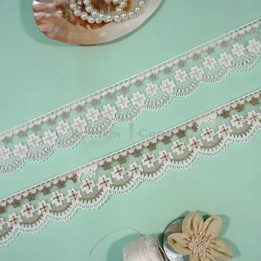 Shuttle Zari Net Lace