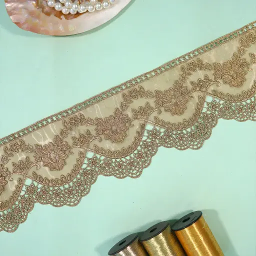 [AG-165 GOLD] Metallic Yarn, Zari Organza Lace