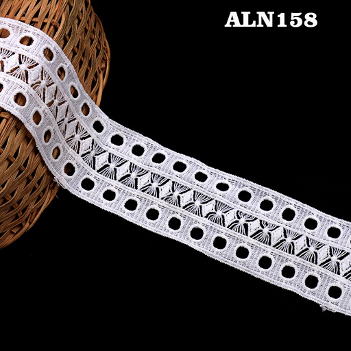 [ALN158-WHITE] Double Side Border Shuttle Lace