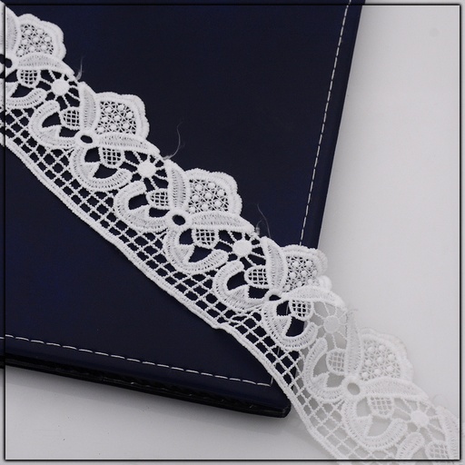 [ALN253 WHITE] One Side Border Shuttle Lace