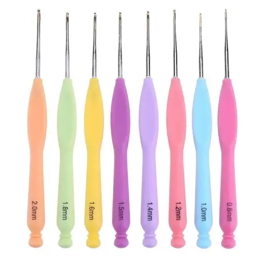 [GETCHS] Gold Eyes Tip Colourful Crochet Hook Set