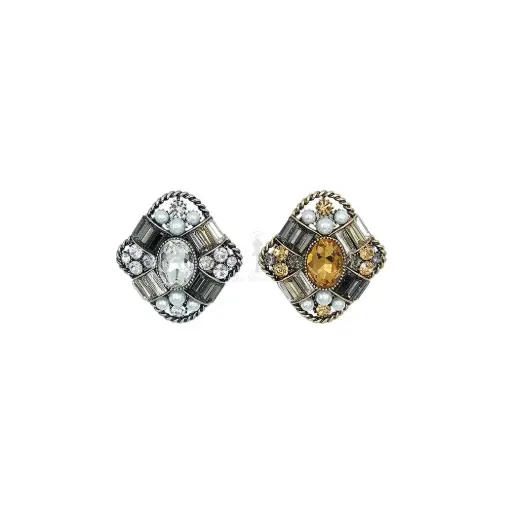 Antique Colonial Style Pearl Rhinestone Brooch