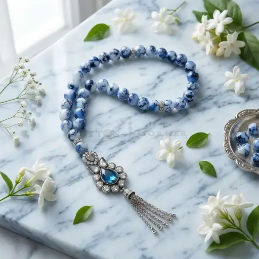 [MT75] 8mm Ocean Marble Beads Islamic Prayer Tasbih