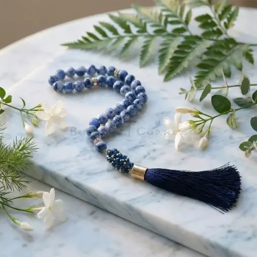 [MT78] 8mm Ocean Marble Beads Islamic Tasbih With Tassel