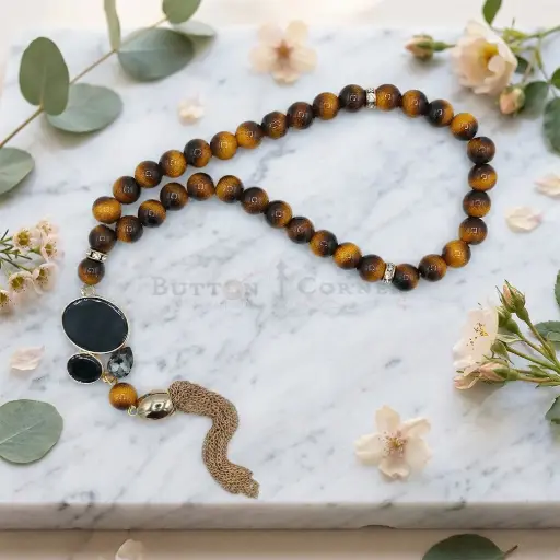 [MT84] 8mm Honeywood Beads Traditional Islamic Tasbih